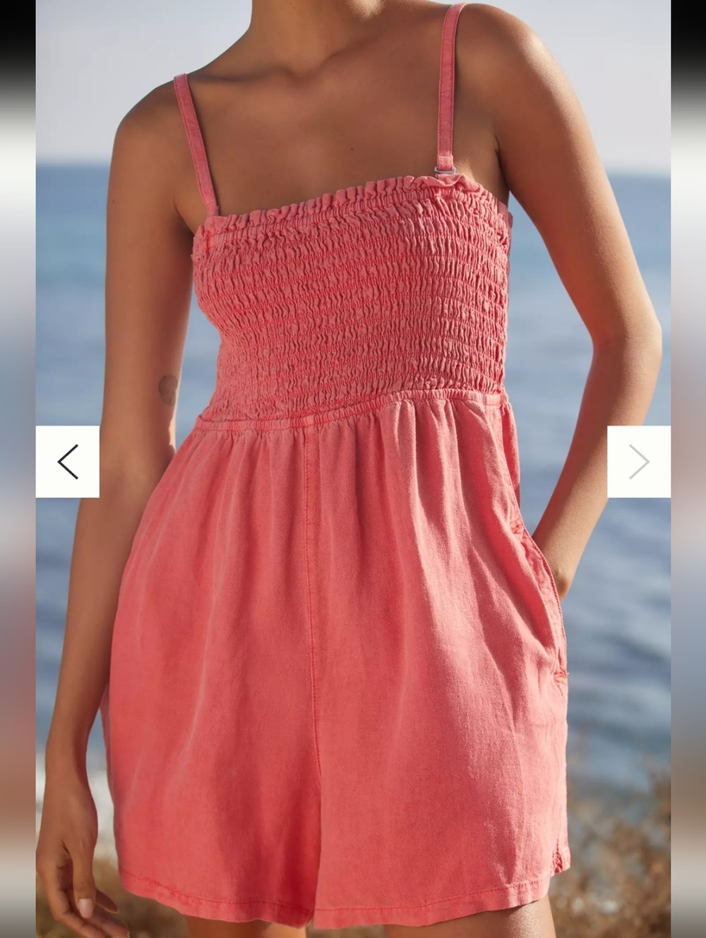 Pilcro Sleeveless Smocked Romper